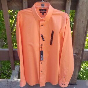 Apt. 9 orange stretch slim fit long sleeve shirt sz 16 1/2 NEW (0117)